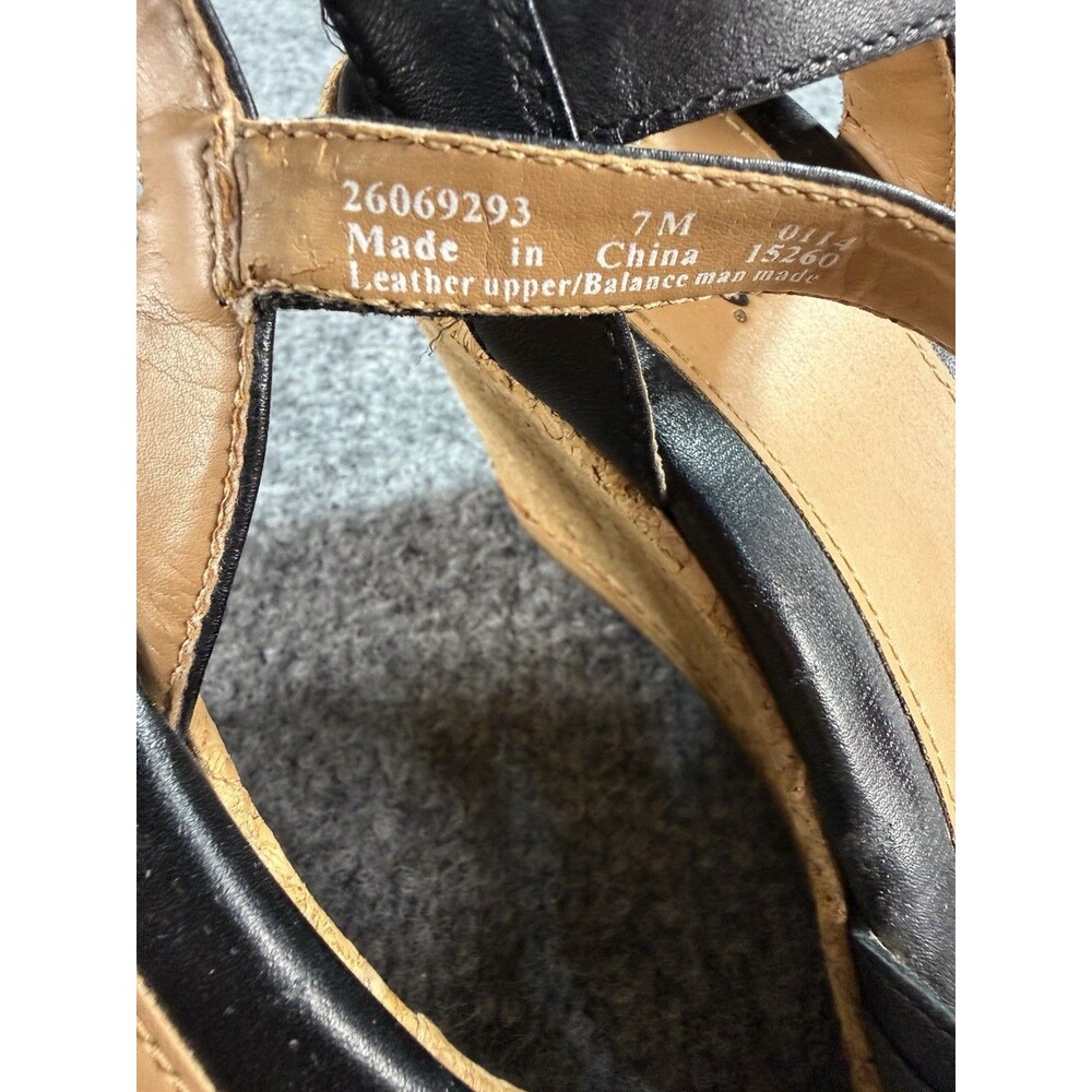 Clarks Leather Slingback Wedge Sandals – Black/Brown – Women’s Size 7 – Buckle - Picture 5 of 9